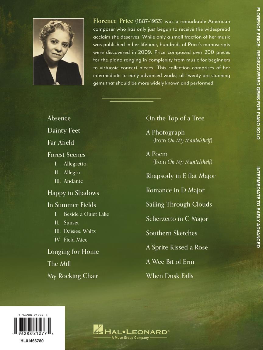Florence Price - Rediscovered Gems for Piano Solo - Hal Leonard