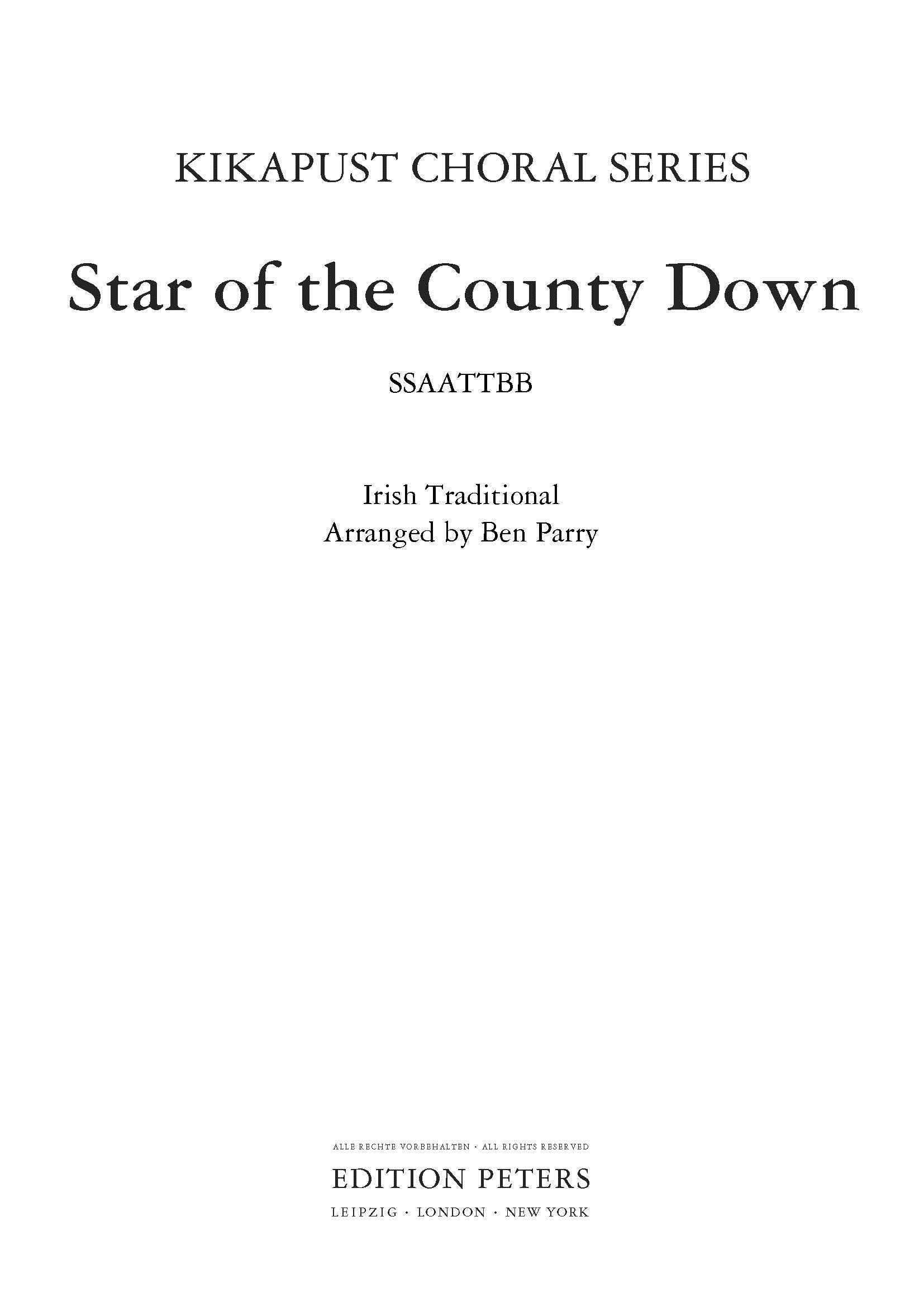 Star Of The County Down - SATB Choral Octavo (Digital Download)