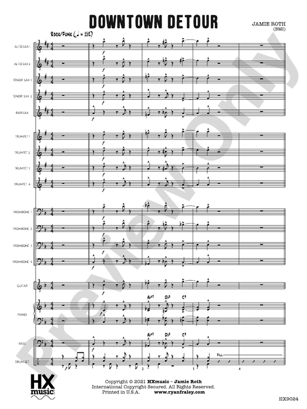 Downtown Detour – Jazz Ensemble Conductor Score & Parts (Digital Download)