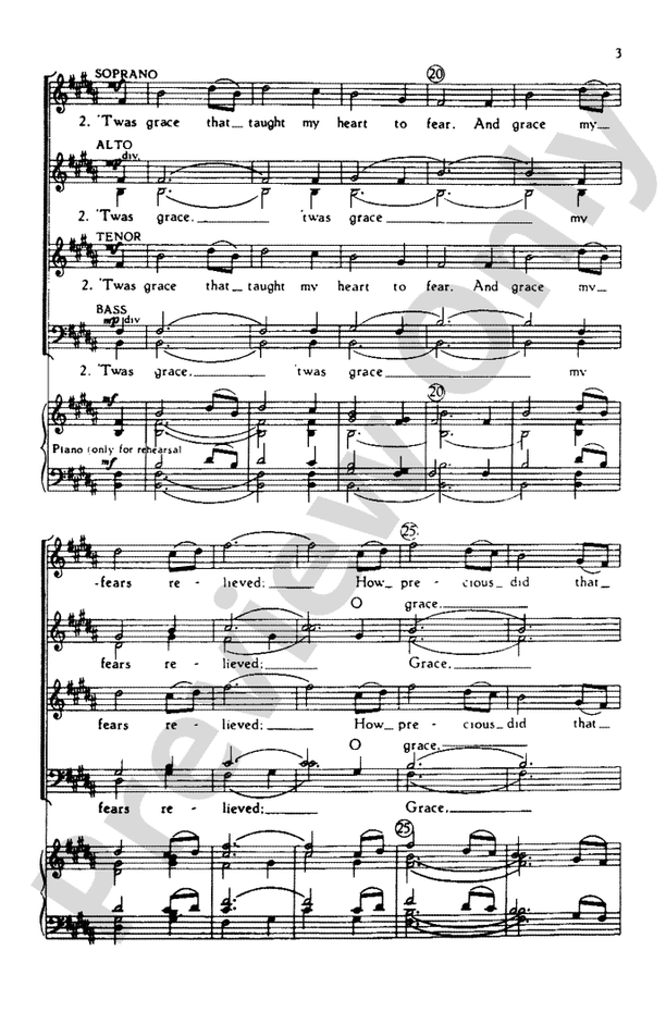 Amazing Grace - Arr. Shaw/Parker - SATB Choral Octavo (Digital Download)