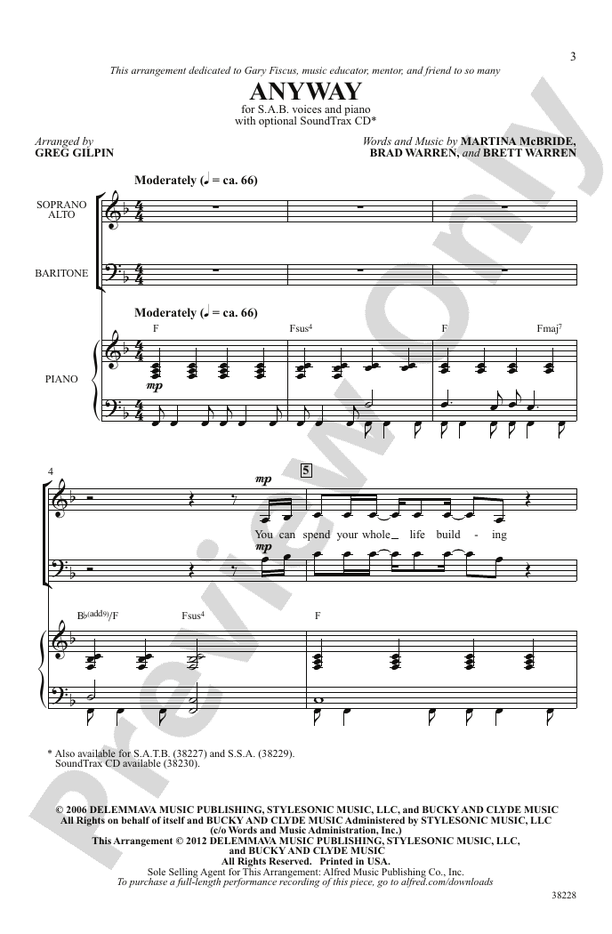 Anyway – SAB Choral Octavo (Digital Download)