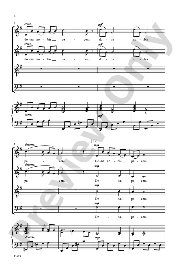 Dona Nobis Pacem - Sonja Poorman – SATB Choral Octavo (Digital Download)