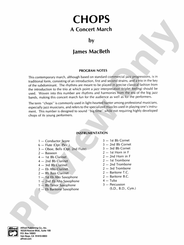 Chops - Concert Band Conductor Score & Parts (Digital Download)
