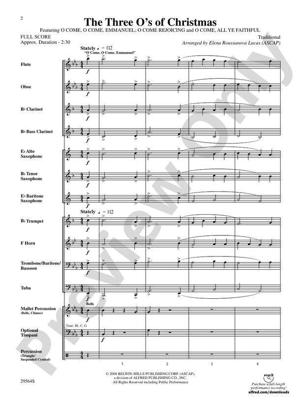The Three O's of Christmas - Concert Band Conductor Score & Parts (Digital Download)