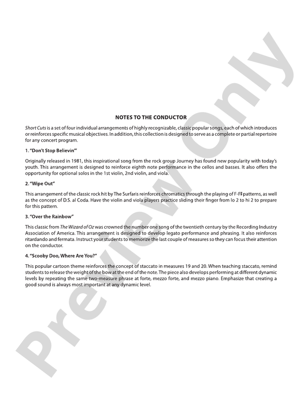 Short Cuts - String Orchestra Conductor Score & Parts (Digital Download)