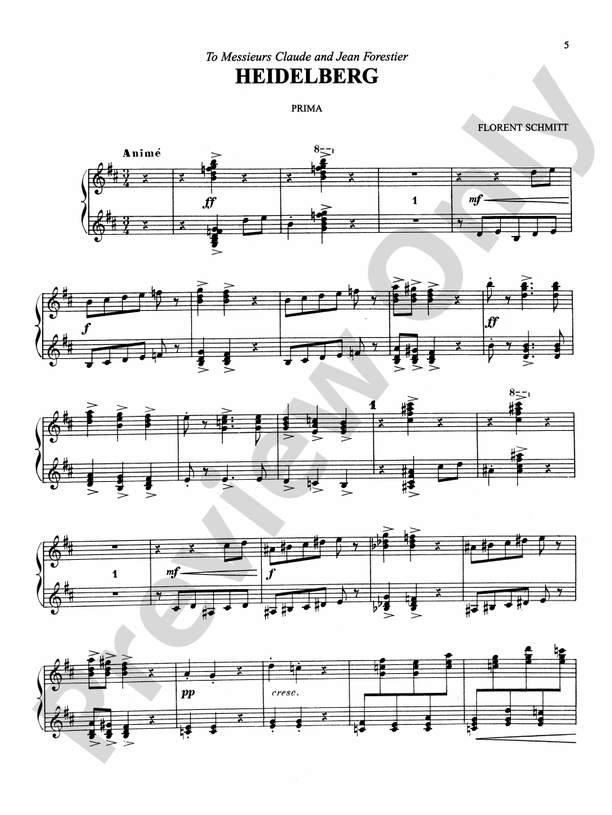 Schmitt - Reflections of Germany, Op. 28 - 1 Piano, 4 Hands (Digital Download)