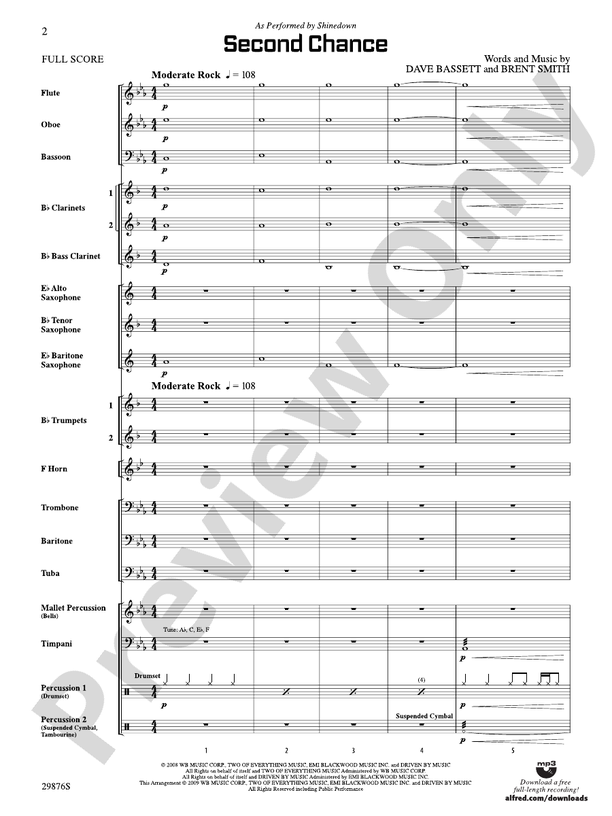 Second Chance - Concert Band Conductor Score & Parts (Digital Download)