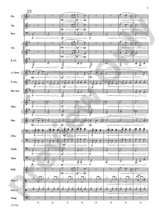 Bell Carol a la Big Band - Concert Band Conductor Score & Parts (Digital Download)