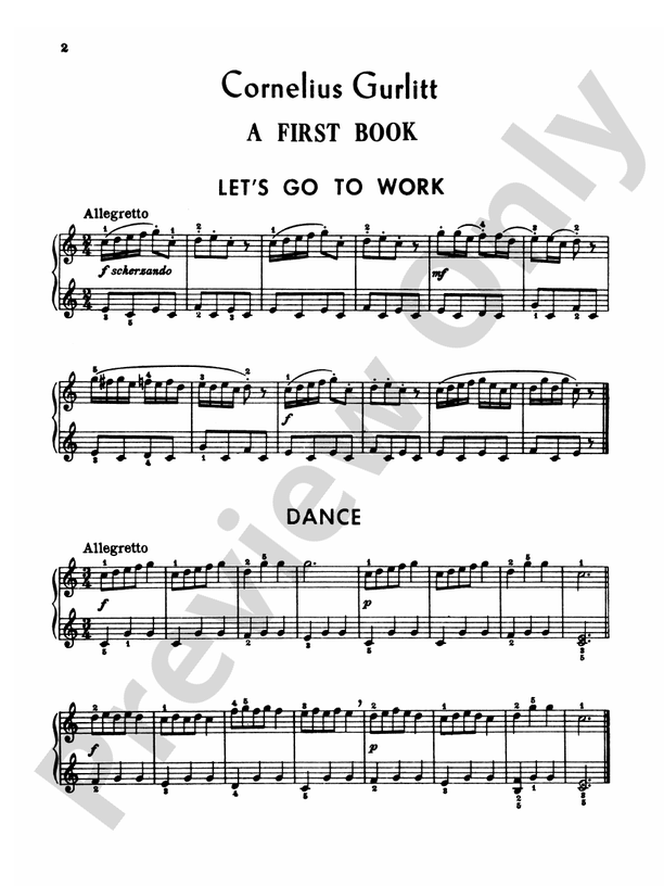 Gurlitt - A First Book - Piano Solo (Digital Download)