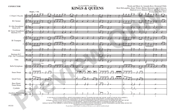 Kings & Queens – Marching Band Conductor Score & Parts (Digital Download)