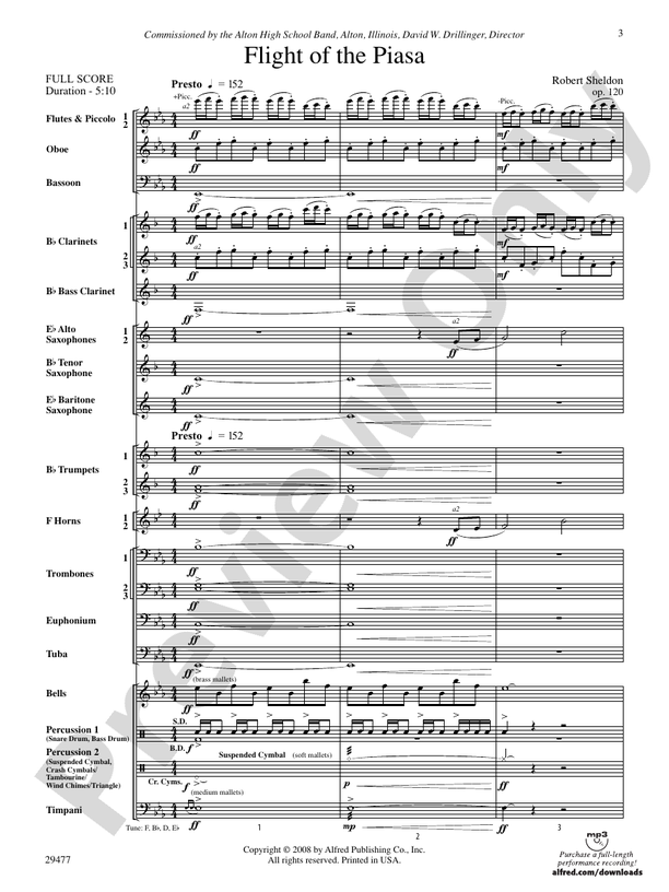 Flight of the Piasa - Concert Band Conductor Score & Parts (Digital Download)