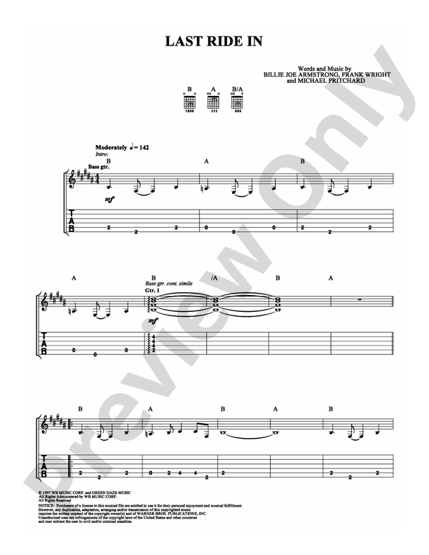 Last Ride In - Guitar TAB (Digital Download)