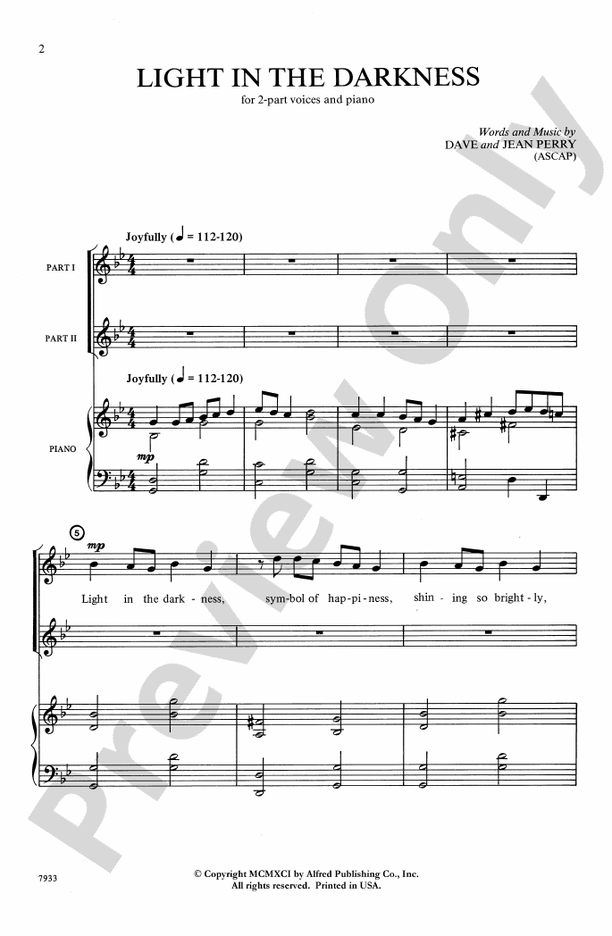 Light in the Darkness – 2-Part Choral Octavo (Digital Download)