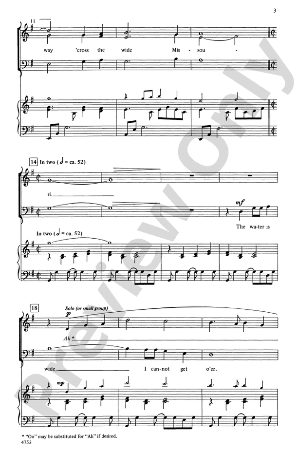 Cross the Wide Missouri - 3-Part Mixed Choral Octavo (Digital Download)