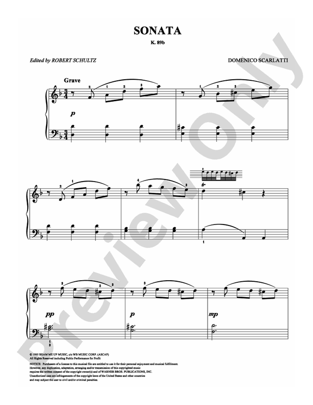 Scarlatti - Sonata - Easy Piano (Digital Download)