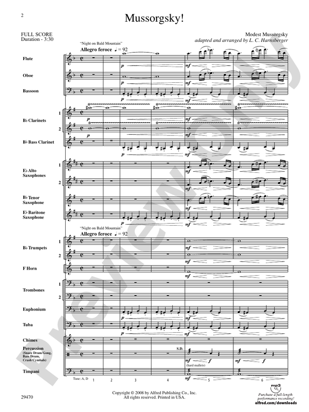 Mussorgsky! - Concert Band Conductor Score & Parts (Digital Download)