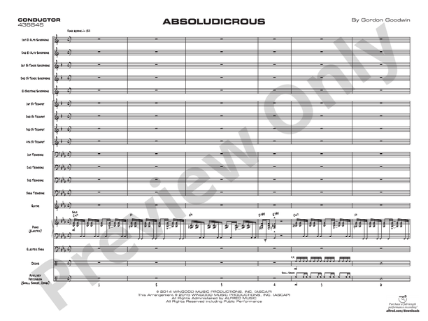 Absoludicrous - Jazz Ensemble Conductor Score & Parts(Digital Download)