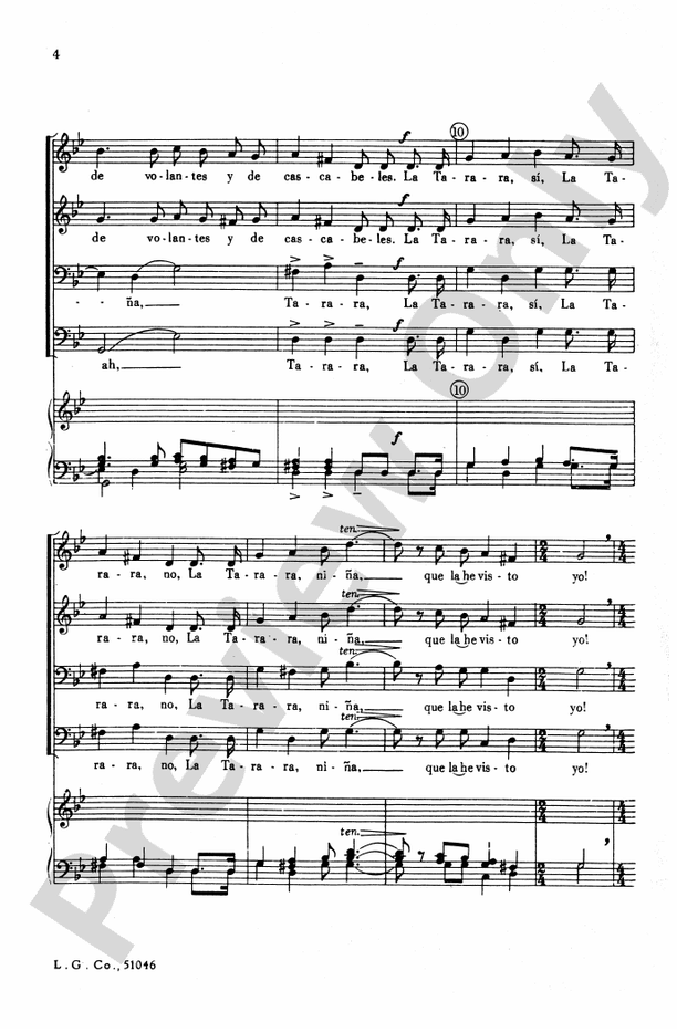 La Tarara – 4-Part Men's Chorus Choral Octavo (Digital Download)
