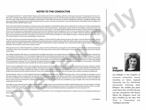 Gentle Rain (Grade 3) - Jazz Ensemble Conductor Score & Parts (Digital Download)