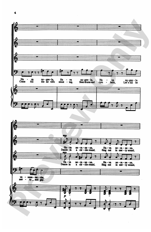 Hava Nageela – SATB Choral Octavo (Digital Download)