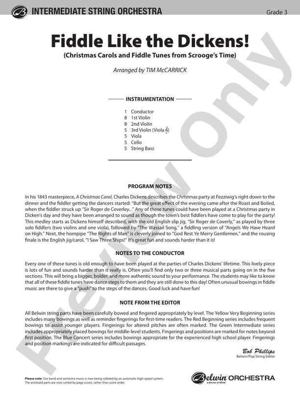 Fiddle Like the Dickens! – String Orchestra Conductor Score & Parts (Digital Download)