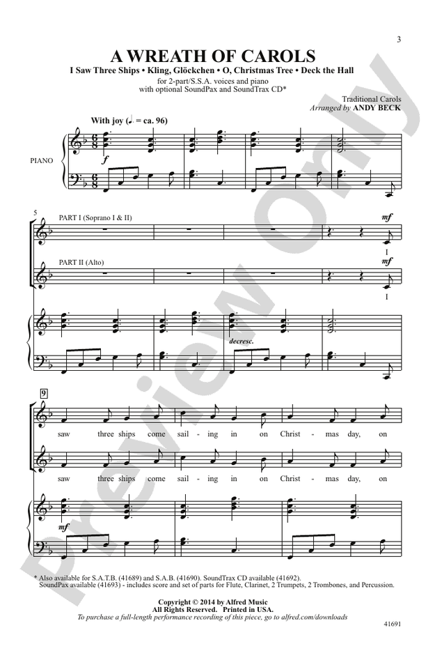 A Wreath of Carols - 2-Part / SSA Choral Octavo (Digital Download)