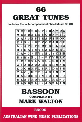 66 Great Tunes - Bassoon /CD by Walton Australian Wind Music Publications BN005