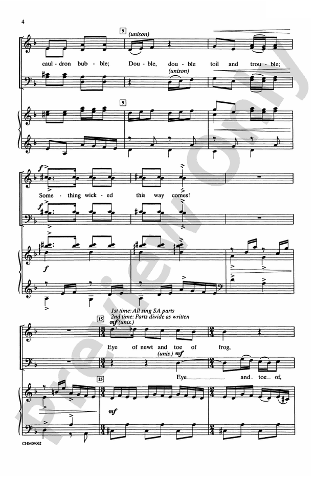 Double Trouble (from Harry Potter and the Prisoner of Azkaban) – SATB Choral Octavo (Digital Download)