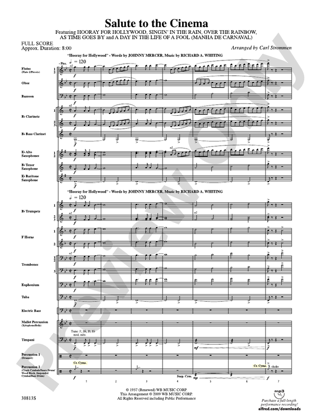 Salute to the Cinema - Concert Band Conductor Score & Parts (Digital Download)