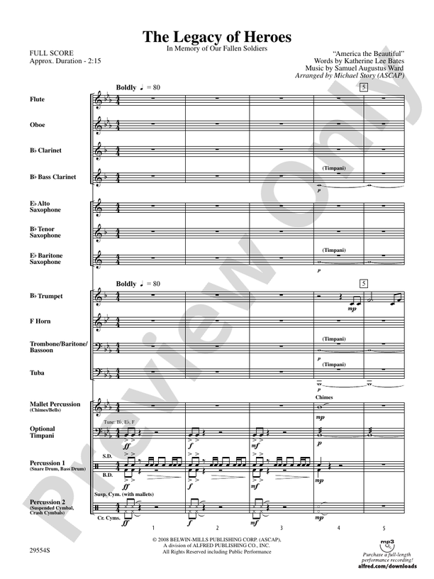 The Legacy of Heroes - Concert Band Conductor Score & Parts (Digital Download)