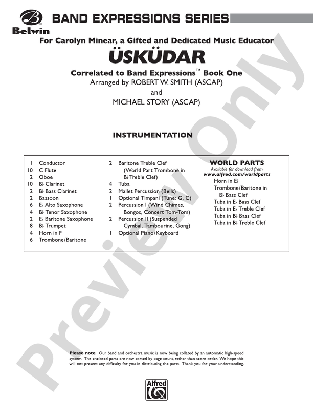 Uskudar - Concert Band Conductor Score & Parts (Digital Download)