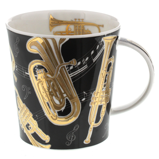 Dunoon Mug with Gold Brass Instruments