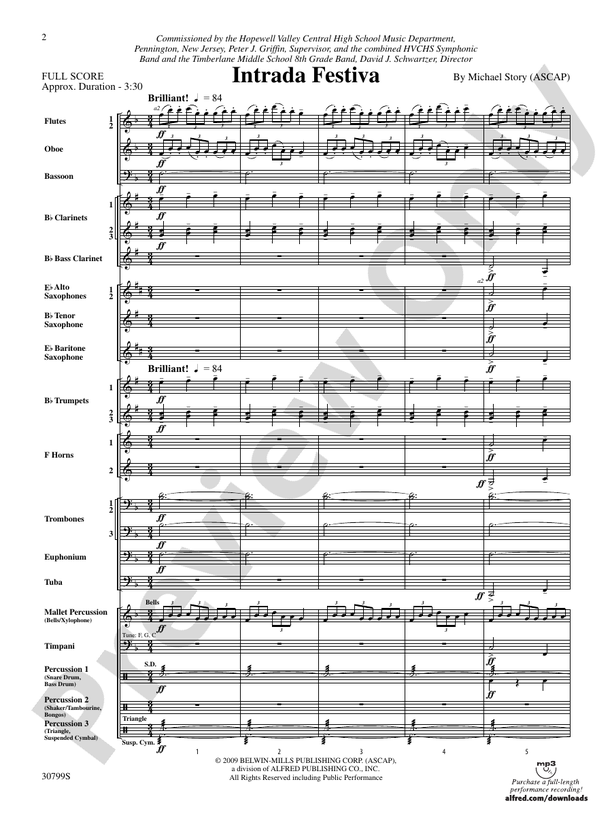 Intrada Festiva - Concert Band Conductor Score & Parts (Digital Download)