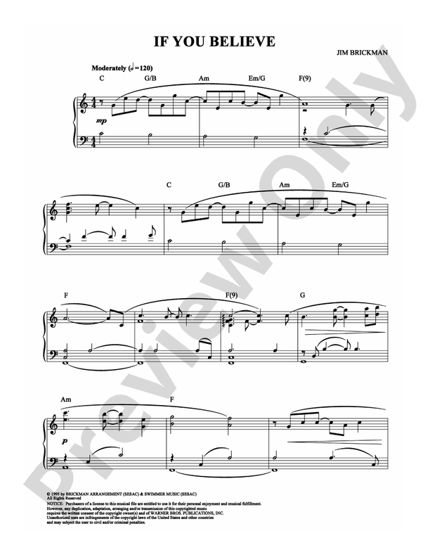 If You Believe - Piano (Digital Download)