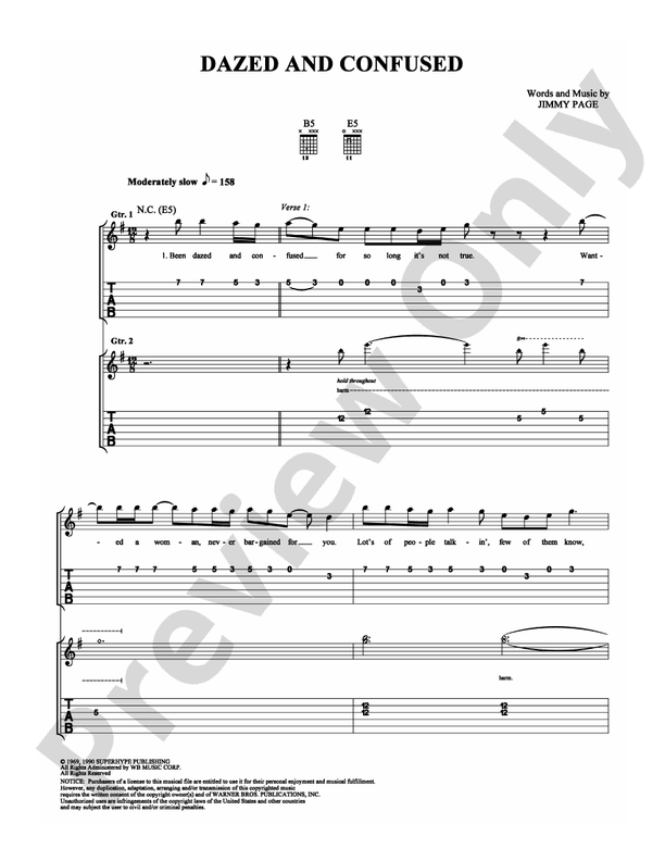 Dazed and Confused - Easy Guitar (Digital Download)