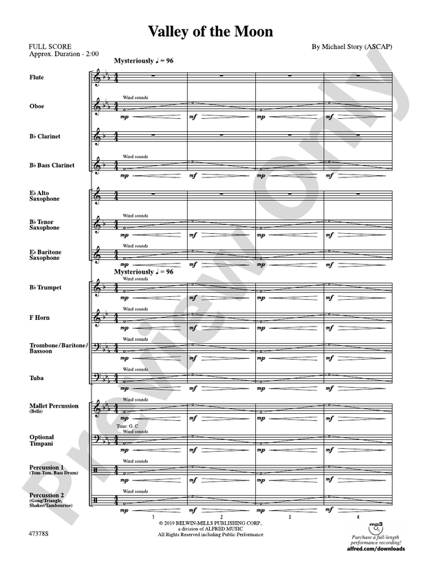 Valley of the Moon - Concert Band Conductor Score & Parts (Digital Download)
