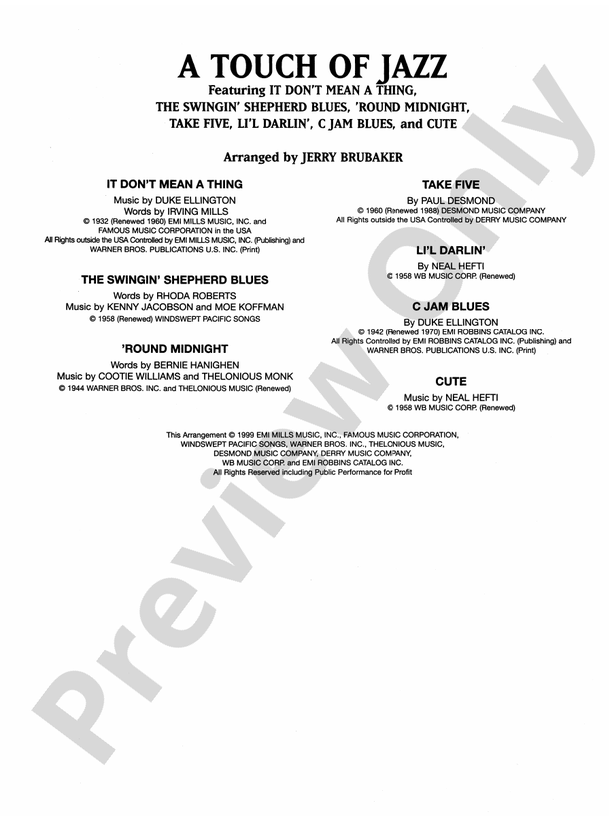 A Touch of Jazz - Full Orchestra Conductor Score & Parts (Digital Download)