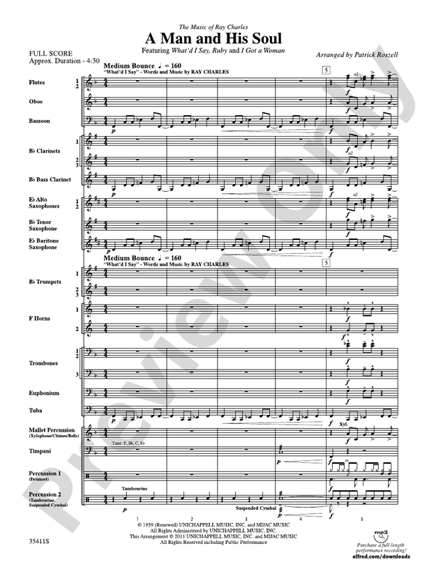 A Man and His Soul - Concert Band Conductor Score & Parts (Digital Download)