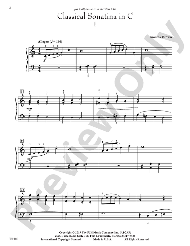 Brown - Classical Sonatina in C - Piano (Digital Download)