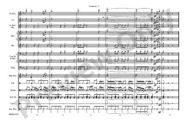 Gonna Fly Now (Theme from Rocky), Arr. Brian Scott – Marching Band Conductor Score & Parts (Digital Download)