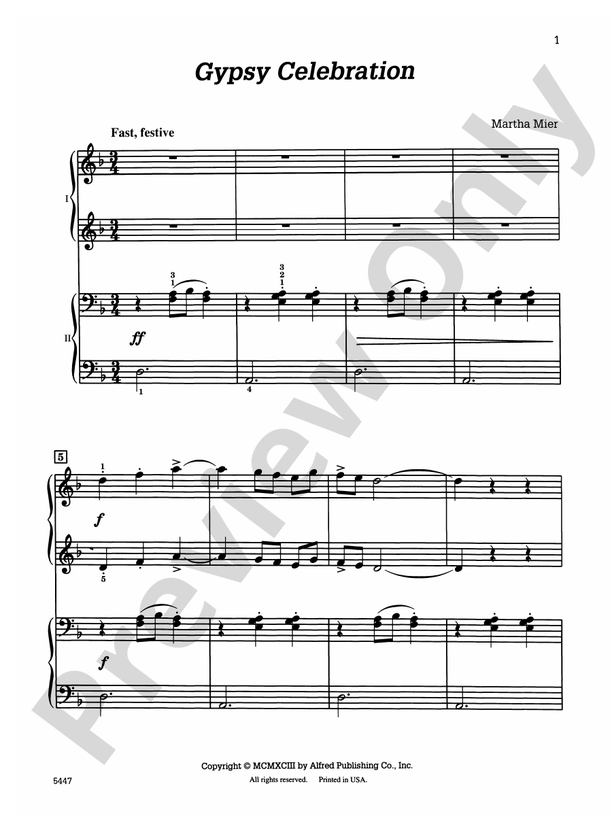 Gypsy Celebration - 2 Pianos, 4 Hands (Digital Download)