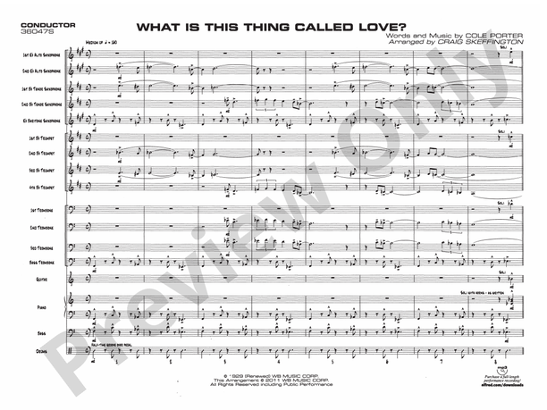 What Is This Thing Called Love? (Grade 3) - Jazz Ensemble Conductor Score & Parts(Digital Download)