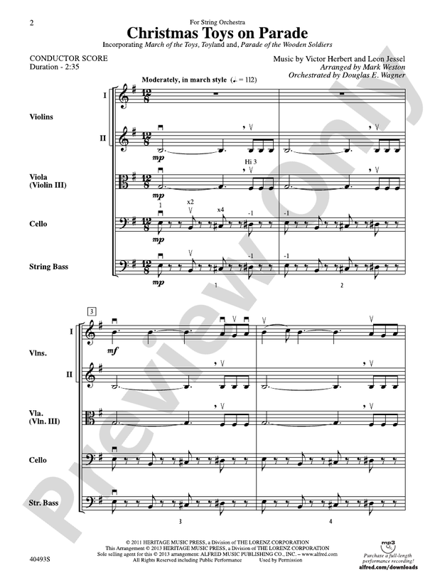 Christmas Toys on Parade – String Orchestra Conductor Score & Parts (Digital Download)