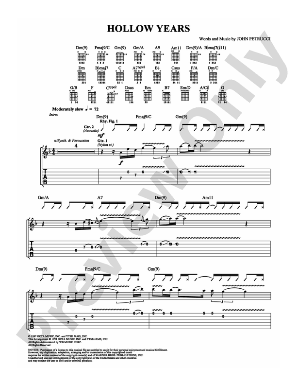 Hollow Years - Guitar TAB (Digital Download)