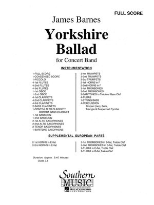 Yorkshire Ballad - (UIL 2) - James Barnes - Southern Music Co. Full Score Score