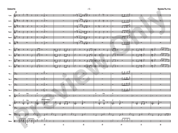 Backrow Politics (Grade 2) - Jazz Ensemble Conductor Score & Parts(Digital Download)