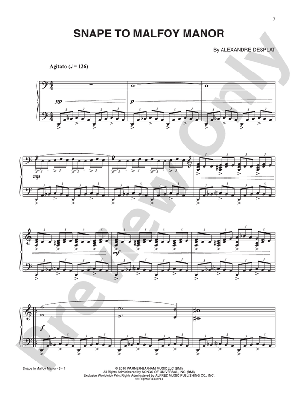 Snape to Malfoy Manor (from "Harry Potter & The Deathly Hallows: Part 1") - Piano (Digital Download)