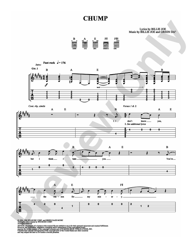 Chump - Easy Guitar (Digital Download)
