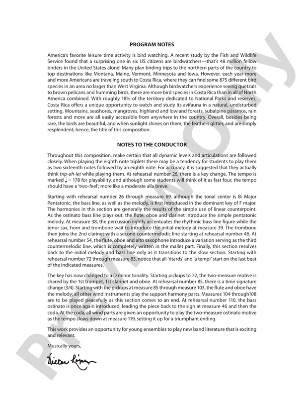Splendor on the Wing - Concert Band Conductor Score & Parts (Digital Download)