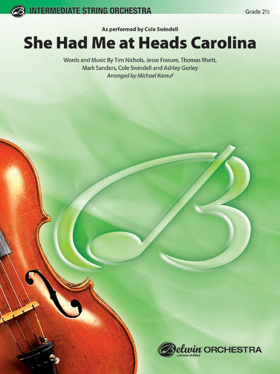 She Had Me at Heads Carolina - String Orchestra Conductor Score & Parts (Digital Download)